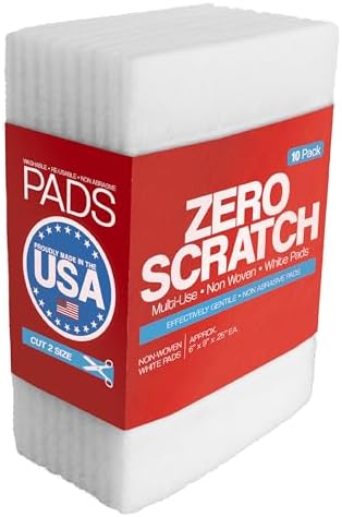 10 Pack of 6 X 9 White Non Scratch Non-Woven Pads by PeachtreeWoodworkingSupply