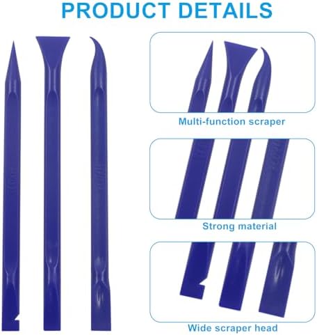 6Pcs Non-Scratch Plastic Scraper Tools, Light Blue+Dark Blue - Image 2