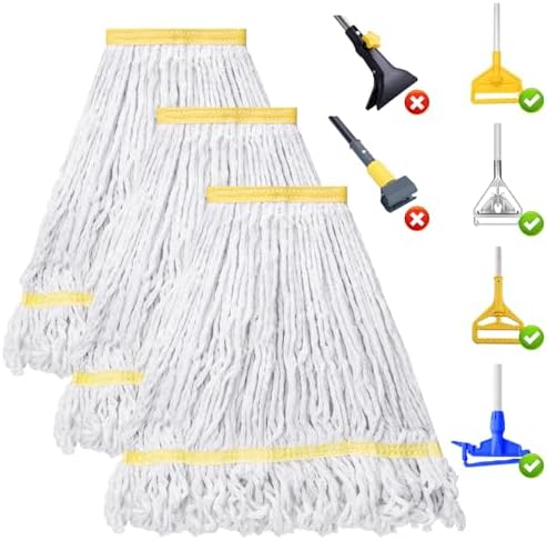 KeFanta 3 Pack Heavy Duty Commercial Mop Head Replacement by KeFanta