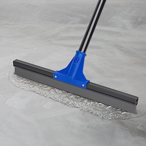 Floor Squeegee with Telescopic Long Handle 59'', Heavy Duty 18" Rubber Wiper - Image 4