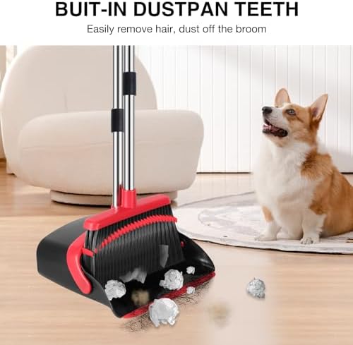 NACENA Broom and Dustpan Set, 52-in Long Adjustable Handle Broom Dustpan Combo - Image 4