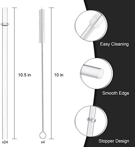 24 Pack, HIGHLY Transparent Reusable Plastic Straws - Image 3