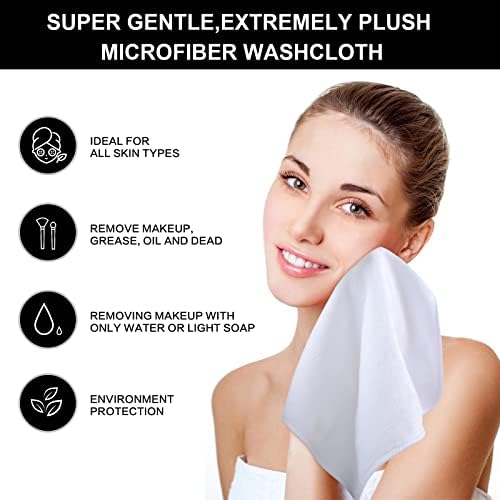 SINLAND Microfiber Facial Cloths Fast Drying Washcloth 12inch x 12inch White 6 - Image 5