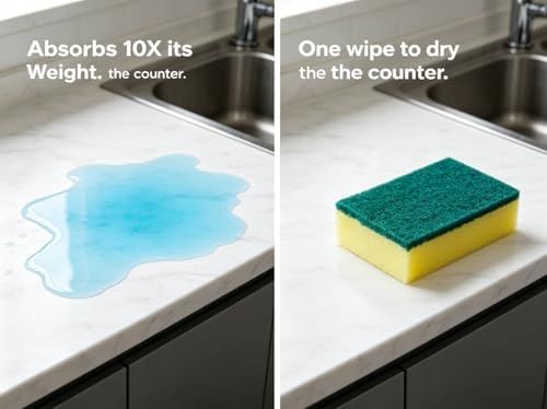 Heavy Duty Scrub Sponges for Dishwashing, Kitchen Sponges Non-Scratch - Image 7