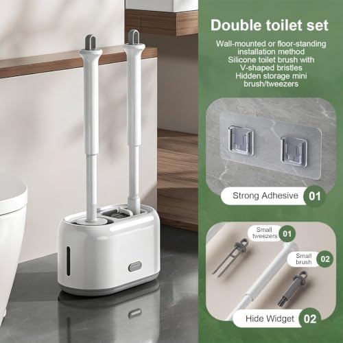 ROOM127 Wall-Mounted 2-in-1 Toilet Brush Set - Image 6
