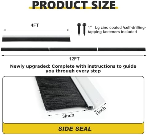 DoubleFill 12ft Roll up Garage Brush Seal - Image 2