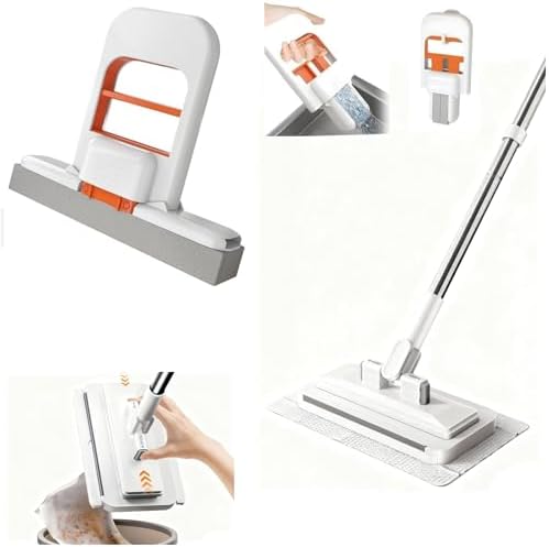 Press Grip Mini Mop with a Mini Foldable Desktop Mop, Zero-Touch Gap Dust by INWEJIA