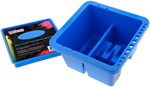 U.S. Art Supply 12-Hole Multi-Function Plastic Paint Brush Cleaner Set by USArtSupply