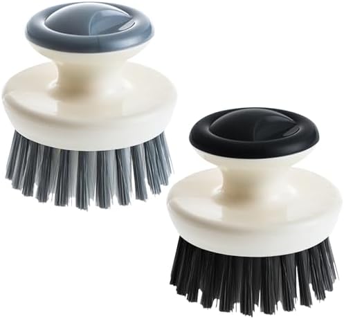 Dish Scrub Brush, Ergonomic Grip Palm Brush, Kitchen Scrub Brushes by MUUBOOX