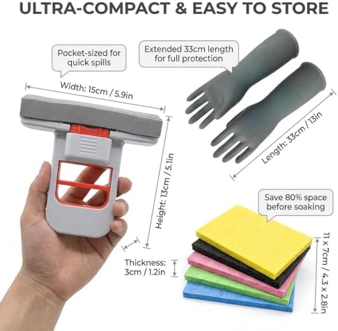 Self Squeezing Mini Mop Foldable Desktop Sponge Sweeper - Image 2