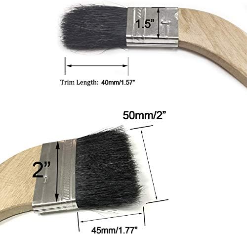 2Pcs Wooden Handle Bristle Radiator Paint Brush（Brush Width 1.5" and 2"） - Image 3