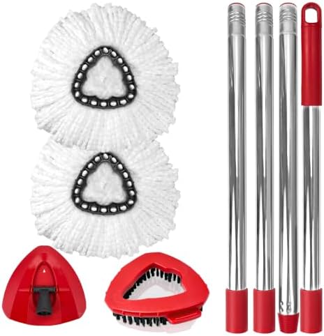 Spin Mop Replacement Set for EasyWring 1-Tank, 2 Heads by Nuorest