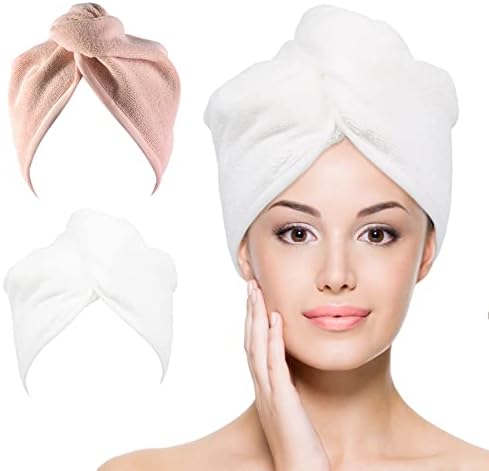 Microfiber Hair Towel Hair Wrap: 2 Pcs 10X26 Hair Dryer Women by YoulerTex