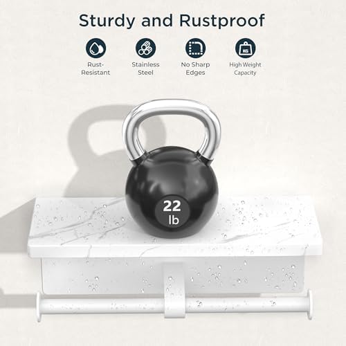 FORIOUS Double Marble Toilet Paper Holder - Image 5