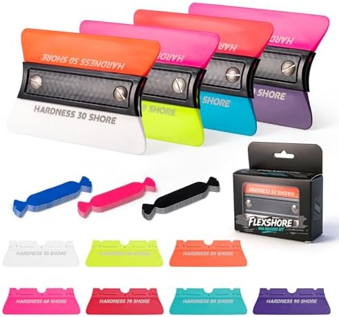 FOSHIO 4-Pack Magnetic Vinyl Wrap Squeegee Kit, 7 Hardness Squeegee by FOSHIO
