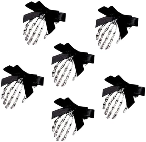 6PCS Skeleton Hand Hair Clips, Gothic Style Metal Hair Barrettes by Unknown