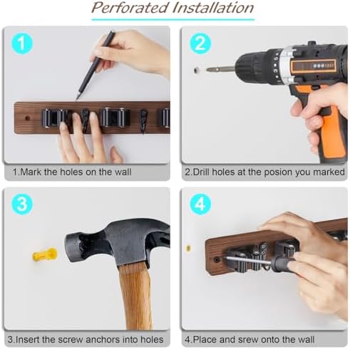 OUTNILI Mop Broom Holder Wall Mount - Image 7