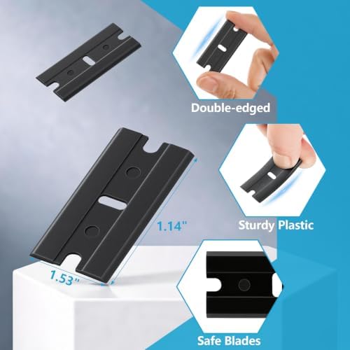 Plastic Razor Blades 100 Pieces, Double Edged Blade Refill - Image 2