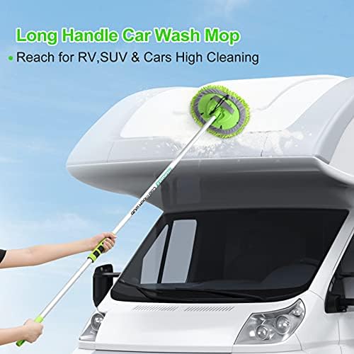 62'' Car Wash Brush with Long Handle Chenille Microfiber Car Wash Mop Mitt Kit - Image 2