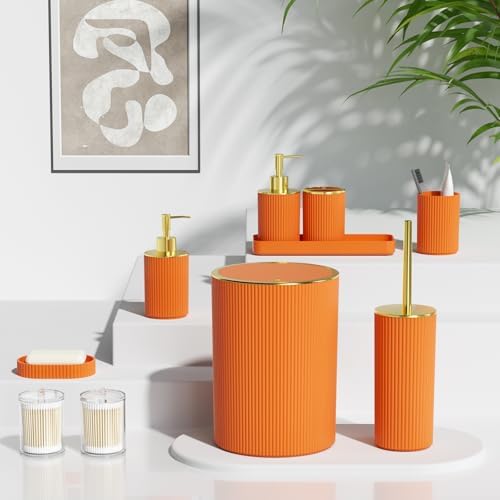 Orange Bathroom Accessories Set - Image 6