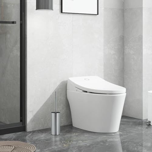 04 Stainless Steel Toilet Bowl Cleaner Brush and Holder Set - Image 3