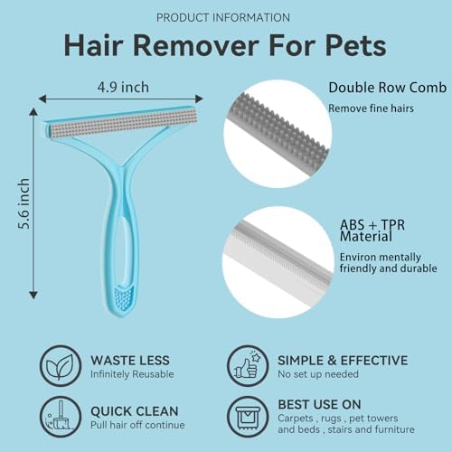 SOCCSO Carpet Rake Pet Hair Remover, 3 Pack - Image 3