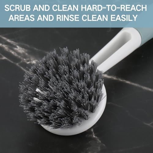 Patelai 12 Pack Long Handle Dish Scrub Brush Stiff Bristles - Image 5