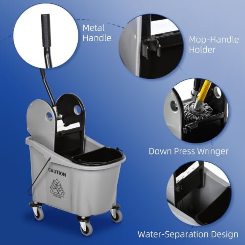 HOMCOM 9.5 Gallon Mop Bucket - Image 5