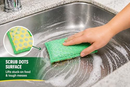 Libman Power Scrub Dots 2-in-1 Kitchen & Bath Sponges, 4 Total Sponges - Image 5