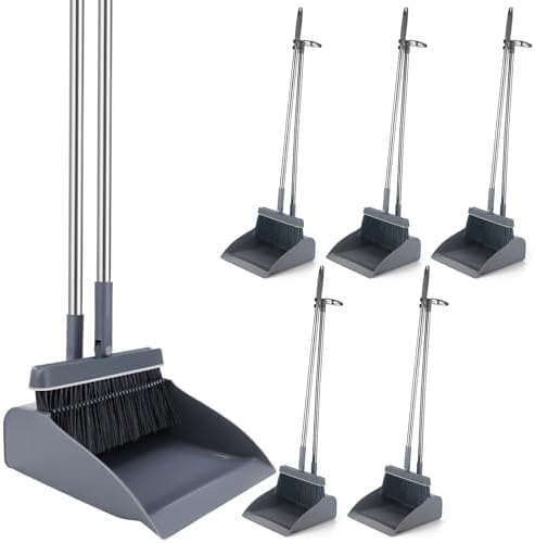 Nosiny 6 Broom with Dustpan Combo Set with 48 Inches Long Handle by Nosiny