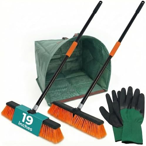 HELOMOR 2-Pack 19” Outdoor Push Brooms by HELOMOR