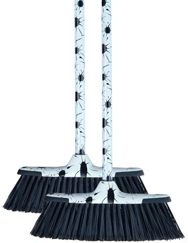 Superio Design Broom, Fancy Black and White Angle Broom, Cute Splash Design by Superio