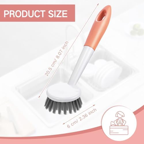 Patelai 12 Pack Long Handle Dish Scrub Brush Stiff Bristles - Image 2