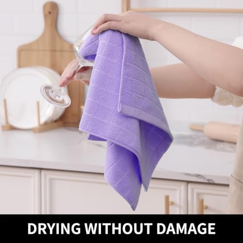 Homaxy 100% Cotton Terry Kitchen Towels, 12 Pack - Image 4