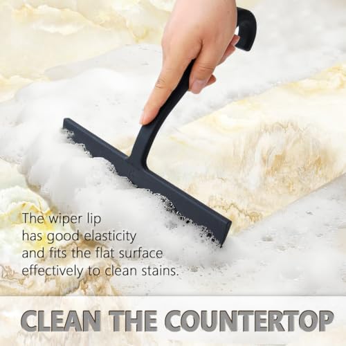 Shower Squeegee for Glass Doors, 10 Inch One-Piece Silicone Squeegee - Image 5