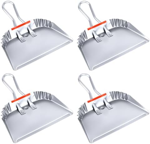 4 Pack Industrial Metal Dustpan 12" Heavy Duty Dust Pan by HOFURME
