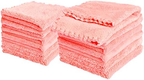 Kyapoo Baby Washcloths 12 Pack 12x12 Inches Microfiber Coral Fleece Extra by Kyapoo