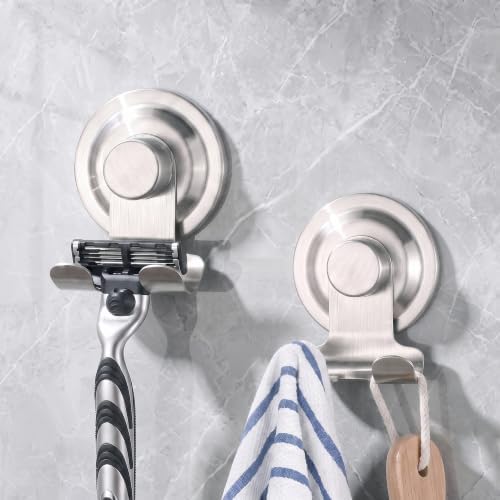 Taozun 2 Pack Razor Holder for Shower, Suction Cup Hooks for Towel by Taozun