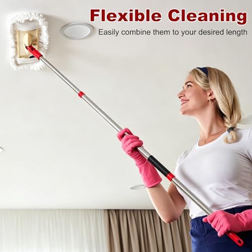 uxcell Spin Mop Replacement Handle 5 Section 30"-to-72 Green - Image 5