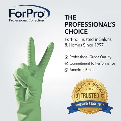 ForPro Premium Natural Rubber Gloves, Lime Zest - Image 2