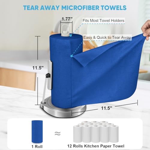 AIDEA Microfiber Cleaning Cloth Roll-50PK, Reusable Paper Towels 11.5×11.5" - Image 2
