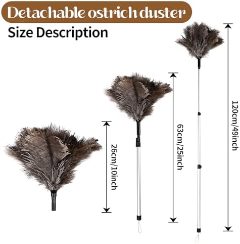Extendable Ostrich Feather Duster up to 25-49 inches - Image 2