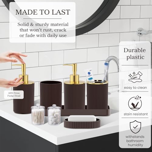 Brown Bathroom Accessories Set - Image 3