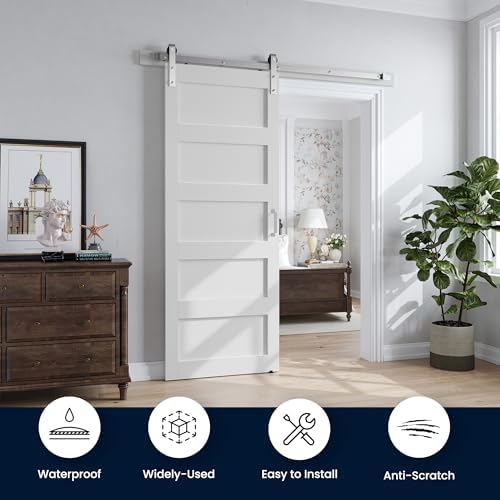 SMARTSTANDARD 30x84 inch White Barn Door - Image 2