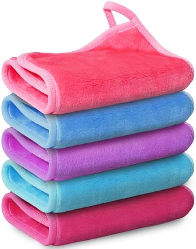 Nugilla Makeup Remover Cloth, 5 Packs Reusable Microfiber Makeup Remover Towels by Nugilla