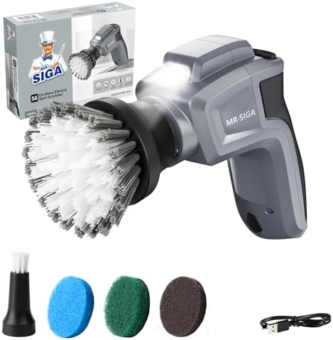 MR.SIGA Electric Spin Scrubber for Kitchen and Bathroom Cleaning by MRSIGA