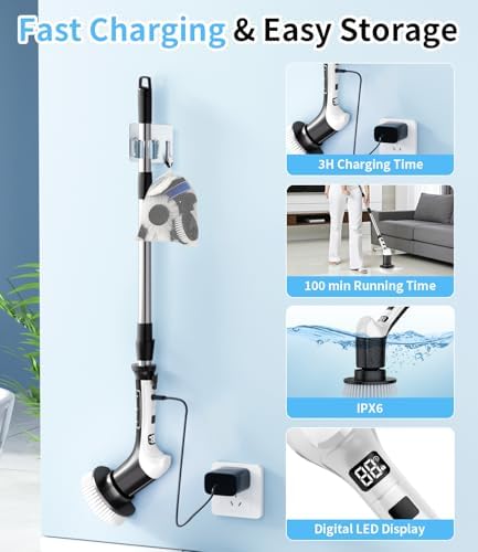 Electric Spin Scrubber, Cordless Power Shower Cleaning Brush - Image 5