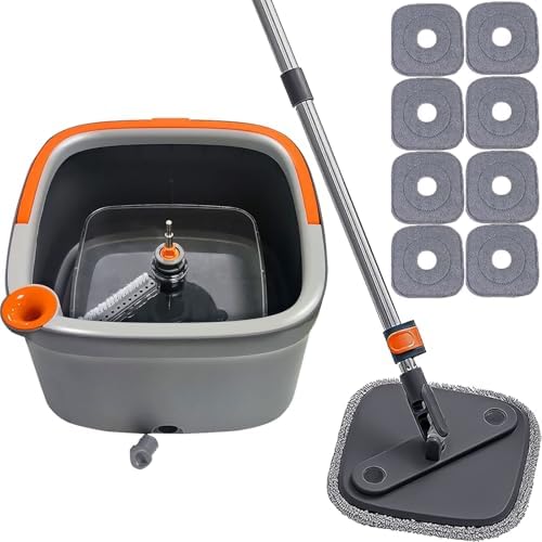 Spin Mop and Bucket Set with Self Separation Dirty and Clean Water System by Unknown