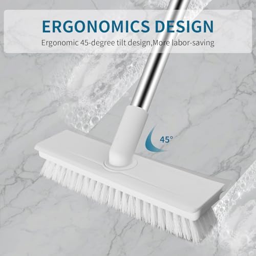 Floor Scrub Brush with 51-Inch Long Handle, 2 in 1 Floor Scrubber - Image 5