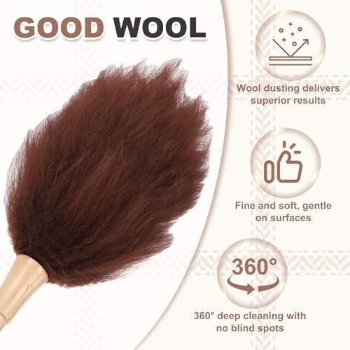 uxcell Wool Duster, 14.2" Natural Feather Cleaner Household Cleaning Duster - Image 5